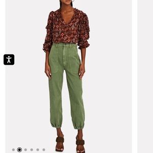 Mother the wrapper patch springy ankle green size 30